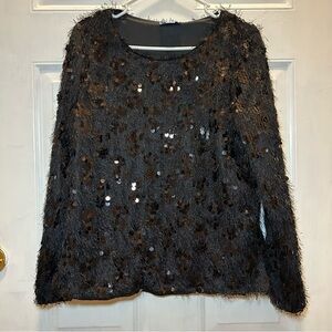 CeCe women’s medium, eyelash sequined fully lined top, black.  Dressy, formal